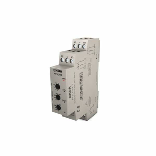 TEMPORIZADOR ANALOGO ESTRELLA-TRIANGULO MULTIFUNCION, 0,1s-10H, ALIM:90-250VAC, 2 SAL.RELÉ, MONT.RIEL ATSD02-UV