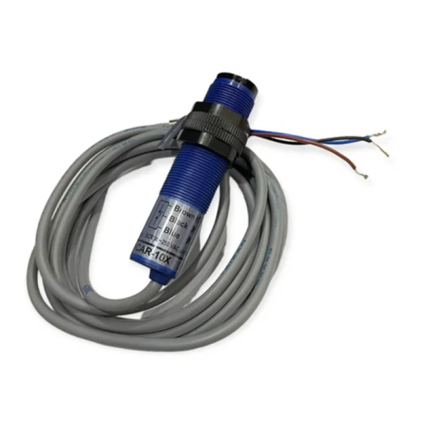 SENSOR OPTICO M18 ALC: 10CM, ALIM: 90-250VAC, CABLE 2 MTS, 3 HILOS NC CAR-10XB