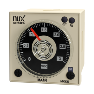 TIMER ANÁLOGO 48x48mm,CONEXION UNDECAL,24-240VAC/DC,2 CONTAC.(1TIEMPO+1INSTANTANEO) MA4N-B           (EN)
