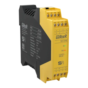 Relé de Seguridad Reer 2In Cat.4  2 relé NA  Alim:24Vdc (Entrada Voltaje OSS1 , OSSD2) SR ONE