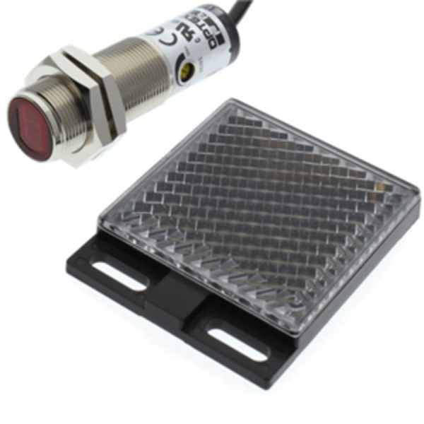 SENSOR REFLEX OPTEX POL.M18, 4MTS, PNP NO/NC, CABLE 2MTS C2RM-F400P