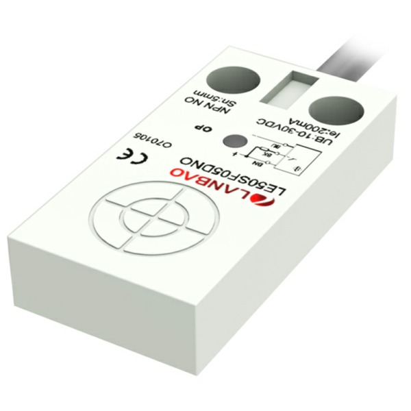 IND. BLOQUE PLANO 50X25X10mm Sn 8mm PNP NO CABLE 2MTS LE50SN08DPO