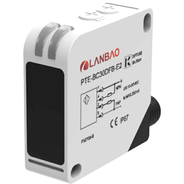 OPT.DIFUSO 2MTS 50X50 AC/DC RELE. CON.M12 PTE-BC200SK-E5