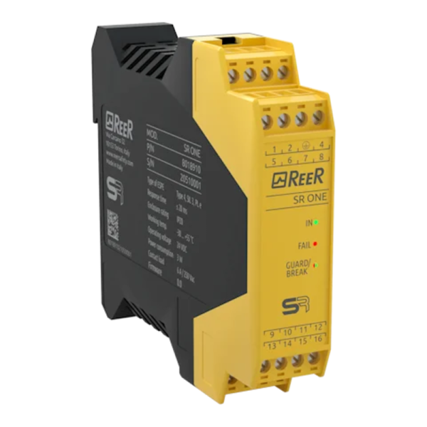 Relé de Seguridad Reer 2In Cat.4  2 relé NA  Alim:24Vdc (Entrada Voltaje OSS1 , OSSD2) SR ONE