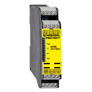RELÉ DE SEGURIDAD, 2 ENTRADAS SEGURIDAD NC, 3 OUT RELE NO + 1 OUT NC, ALIM:24V AC/DC SRB301MC-24V