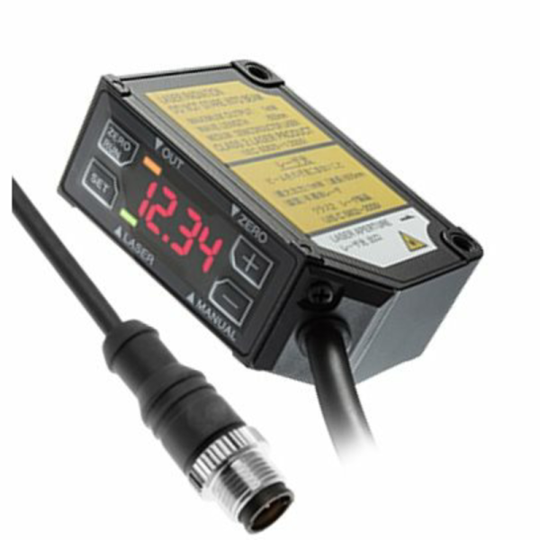 SENSOR LASER OPTEX DE DESPLAZAMIENTO ALC. CENTRO MED.15mm (+-5mm) Resolucion 1um. Salida 4-20mA. Cont.M12 CD22-15AM12