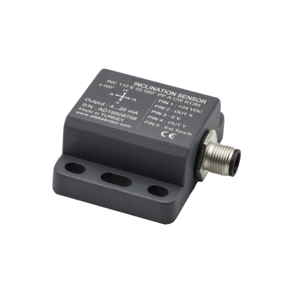 Inclinometro Atek 90° salida dual 4..20mA por conector M12. Alim: 12-24Vdc INC110-E-02-90-PP-A-CW-1XS13