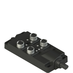 Caja distribución Pizzato 8P M12  4 Puestos.  CABLE 2MTS BC1Z4A1A1AF2