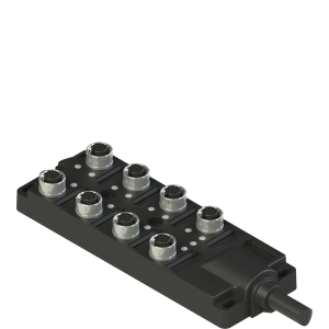 Caja distribución Pizzato 8P M12  8 Puestos.  CABLE 2MTS BC2Z8A1A1AL2