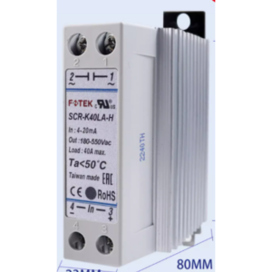 SCR40.png SSR RIEL DIN IN 4..20mA / OUT180-550VAC 40AMP MAX SCR-K40LA-H FOTEK