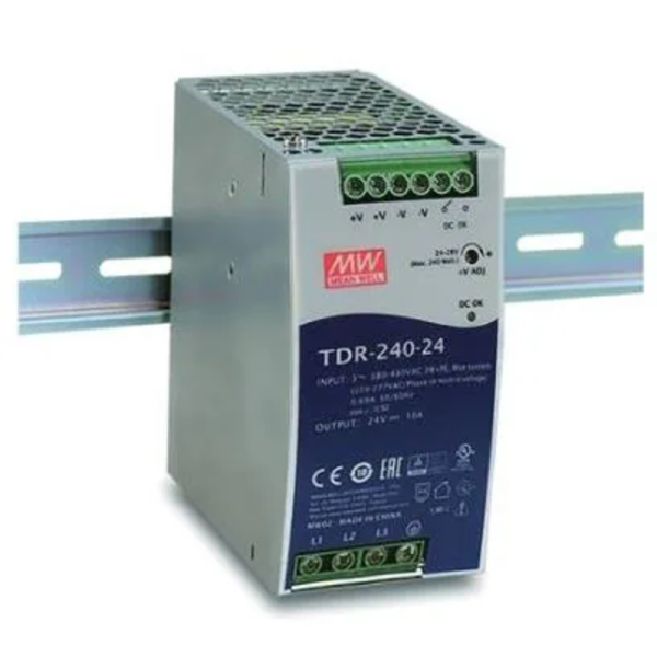 FUENTE SWITCHING TRIFASICA MEAN WELL IN: 380-500V- OUT: 24VDC 10A TDR-240-24